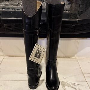 Frye Black Leather Tall Boots